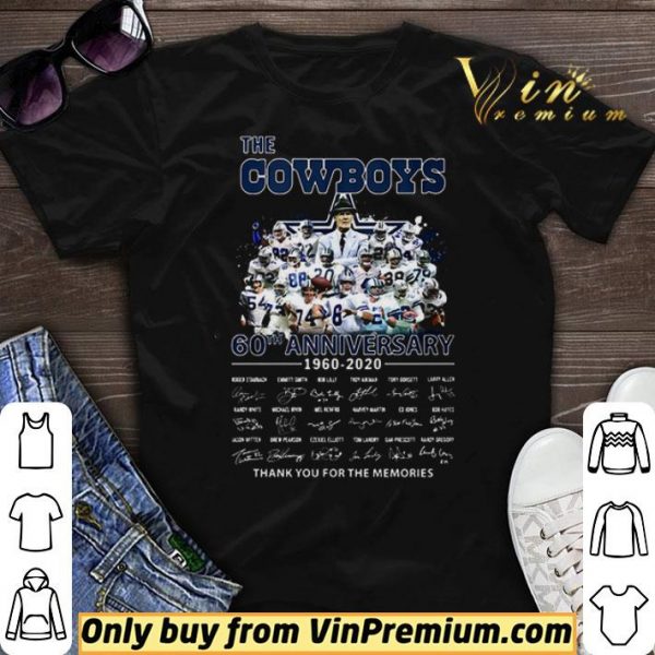 The Dallas Cowboys 60th anniversary 1960 – 2020 thank for memories signatures shirt sweater