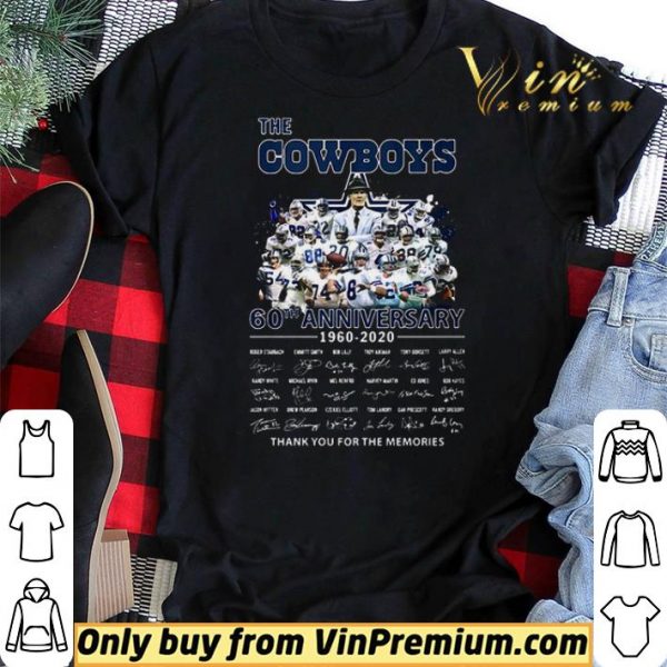 The Dallas Cowboys 60th anniversary 1960 – 2020 thank for memories signatures shirt sweater