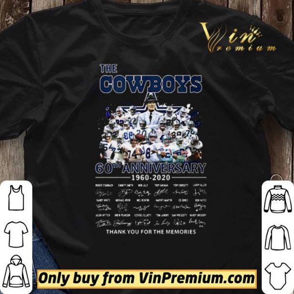 The Dallas Cowboys 60th anniversary 1960 – 2020 thank for memories signatures shirt sweater