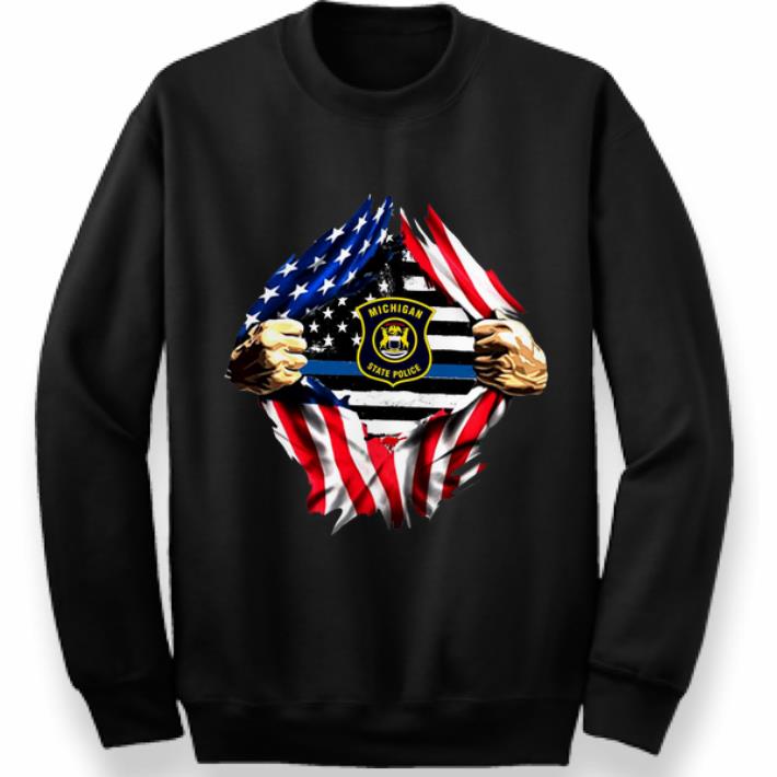 Top Michigan State Police American Flag Blood Inside shirt 4 - Top Michigan State Police American Flag Blood Inside shirt
