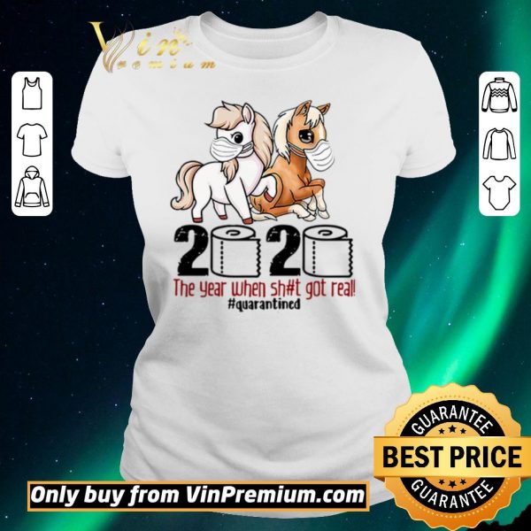 Funny Horse wearing mask 2020 the year when shit got real #quarantined shirt sweater
