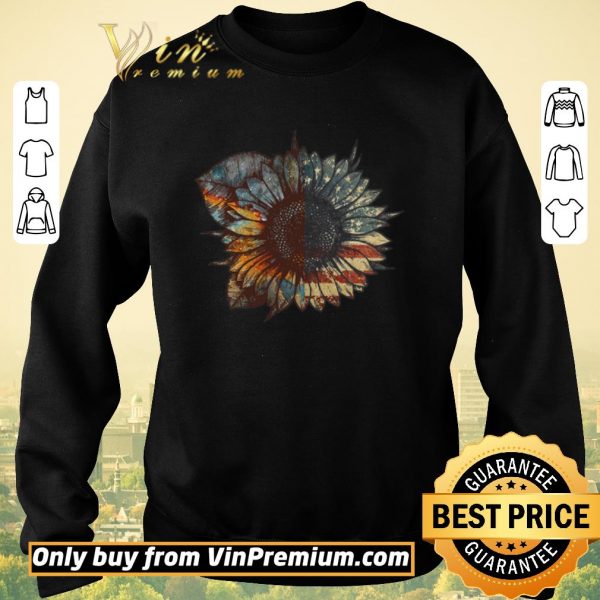 Pretty Sunflower American Flag shirt sweater