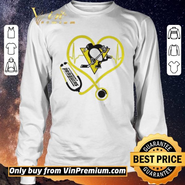 Top Nurse Stethoscope Love Heartbeat Pittsburgh Penguins shirt sweater