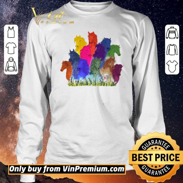 Top Horse Watercolor Flower shirt sweater