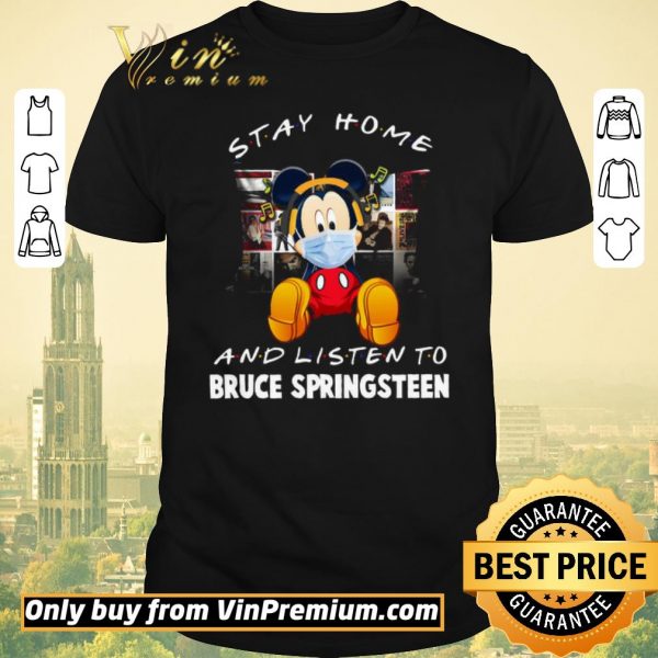 Original Mickey Mouse Mask Stay Home And Listen To Bruce Springsteen shirt sweater