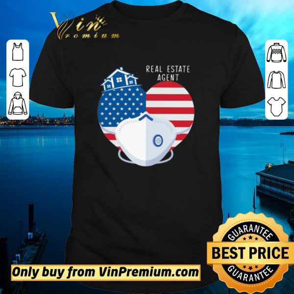 Top Heart American Flag Mask Real Estate Agent shirt sweater