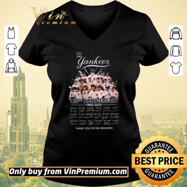 Official The Yankees 120th Anniversary 1903 2023 Signature Thank You For The Memories shirt sweater