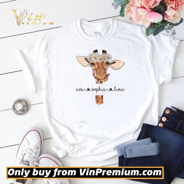 Mimi Giraffe Daisy Flowers Ava Sophia Lima shirt sweater