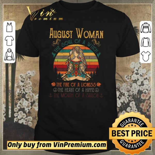 Pretty Girl Yoga August Woman The Soul Of A Witch The Fire Of A Lioness Vintage shirt sweater
