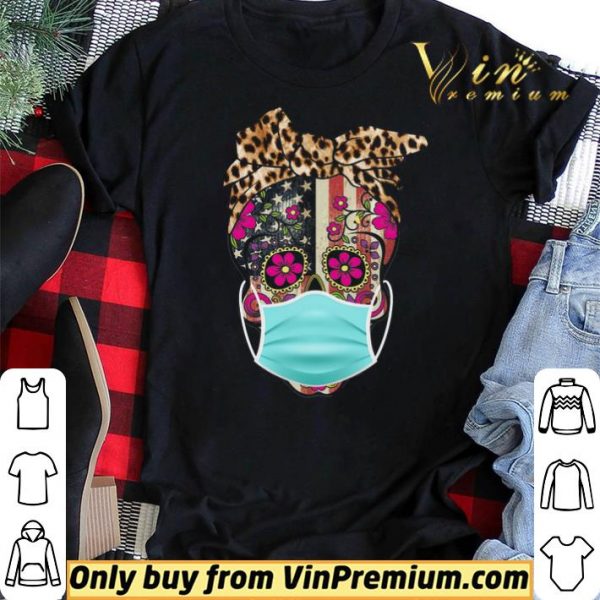 Skull Mask American Flag Leopard shirt sweater