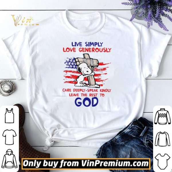 Snoopy Cross Live Sinply Love Generously Care Deeply Speak Kindly shirt sweater