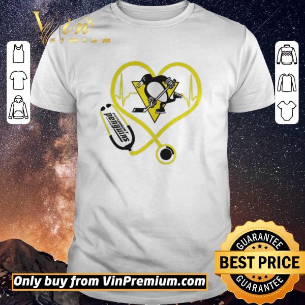 Top Nurse Stethoscope Love Heartbeat Pittsburgh Penguins shirt sweater