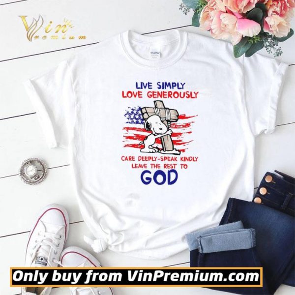 Snoopy Cross Live Sinply Love Generously Care Deeply Speak Kindly shirt sweater