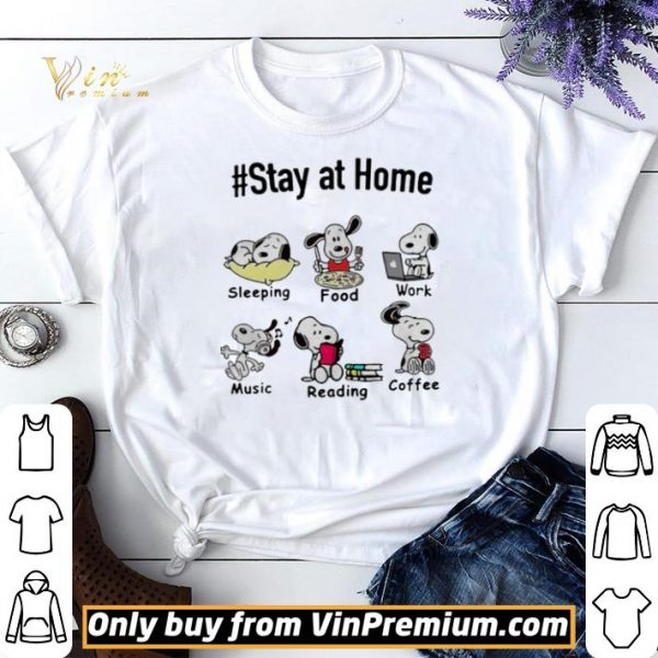 Snoopy stay at home sleeping food work music reading coffee shirt sweater