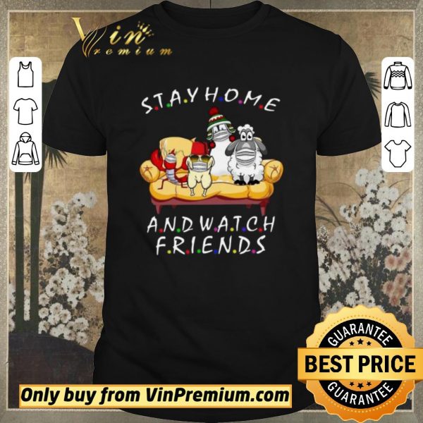 Funny Stay Home And Watch Friends Cartoon COVID-19 shirt sweater