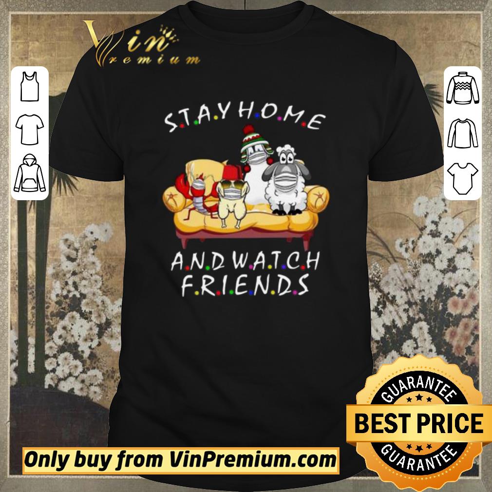 Funny Stay Home And Watch Friends Cartoon COVID-19 shirt sweater
