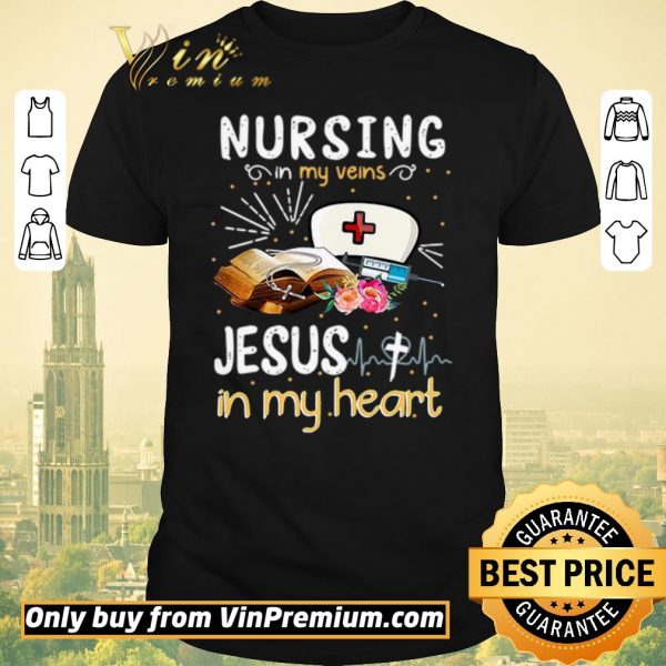 Pretty Heartbeat Nursing in my veins Jesus in my heart shirt sweater