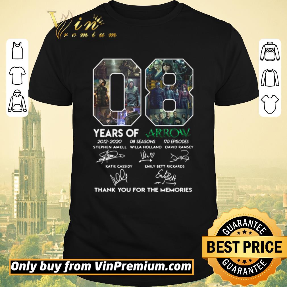 Awesome 08 Years Of Arrow Thank You For The Memories Signature shirt sweater