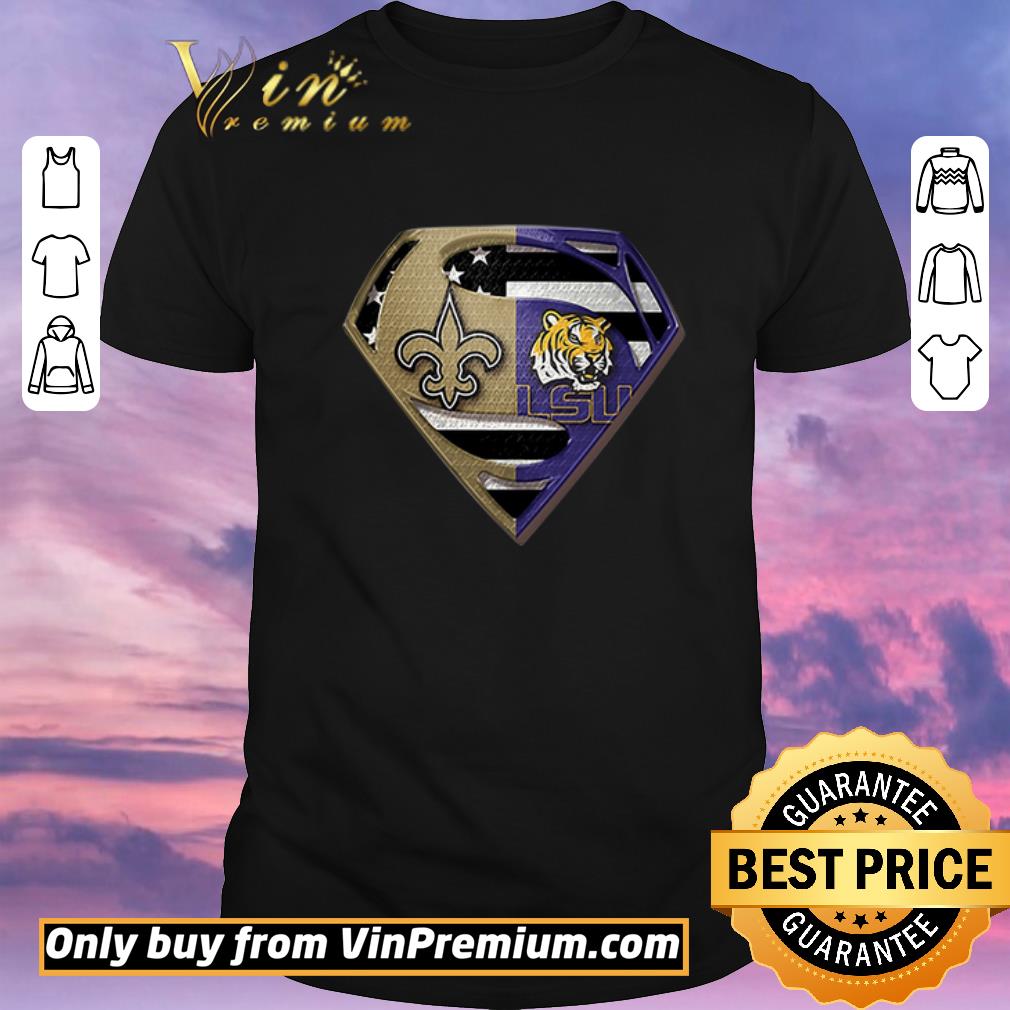 Funny Awesome Original Superman New Orleans Saints vs LSU Tiger shirt sweater