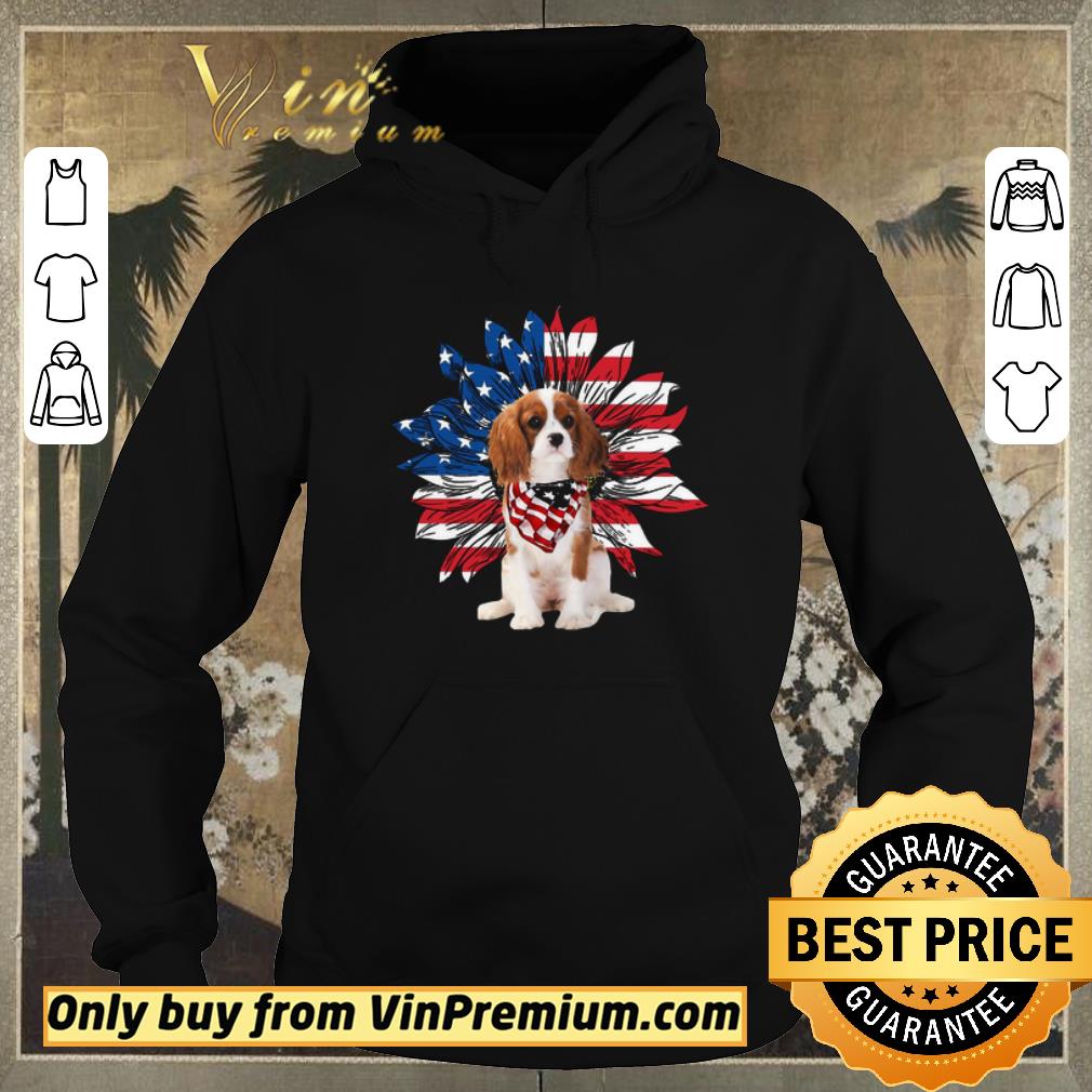 1cfd4d81 pretty cavalier king charles spaniel dog sunflower american flag shirt sweater 4 - Pretty Cavalier King Charles Spaniel Dog Sunflower American Flag shirt sweater