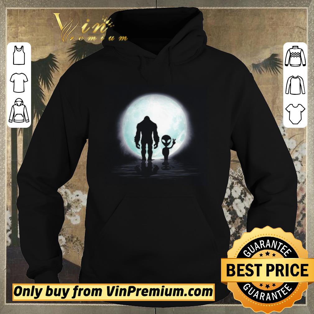 21151d21 premium bigfoot and alien peace sign moon shirt sweater 4 - Premium Bigfoot And Alien Peace Sign Moon shirt sweater