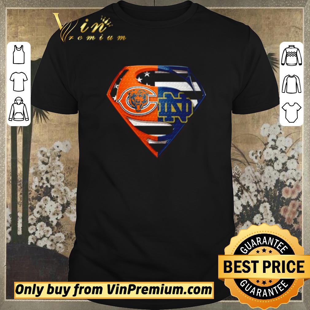 Awesome Superman Chicago Bears vs Notre Dame Fighting Irish shirt sweater