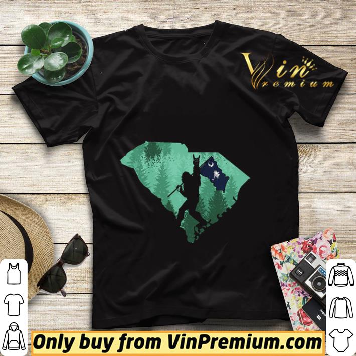 36e97b26 bigfoot rock and roll south carolina flag in the forest shirt sweater 4 - Bigfoot Rock And Roll South Carolina Flag In The Forest shirt sweater