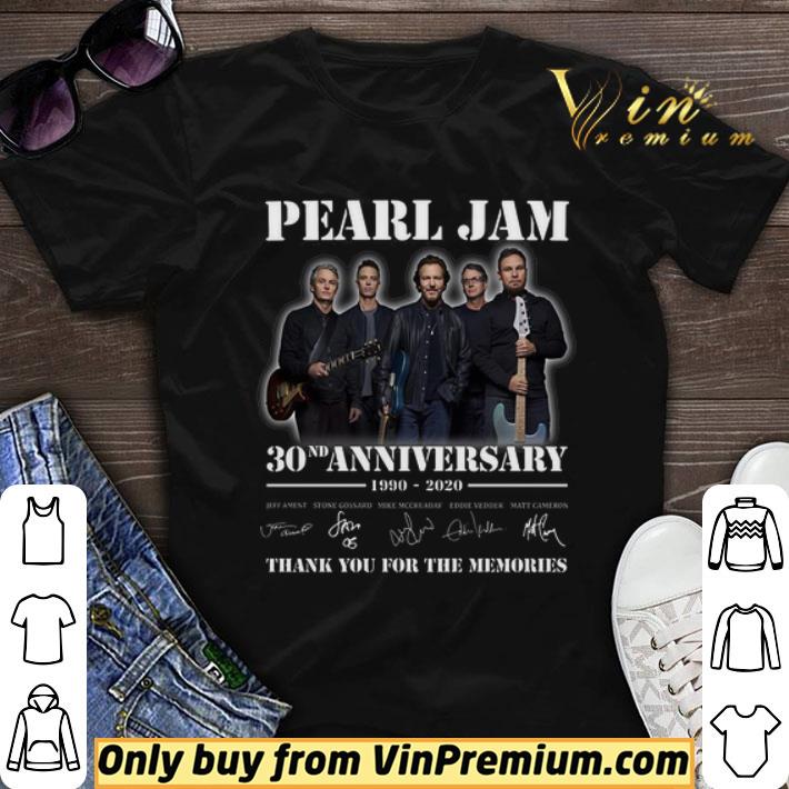 Pearl Jam 30nd Anniversary 1990 2020 Signature Thank You For The Memories shirt sweater