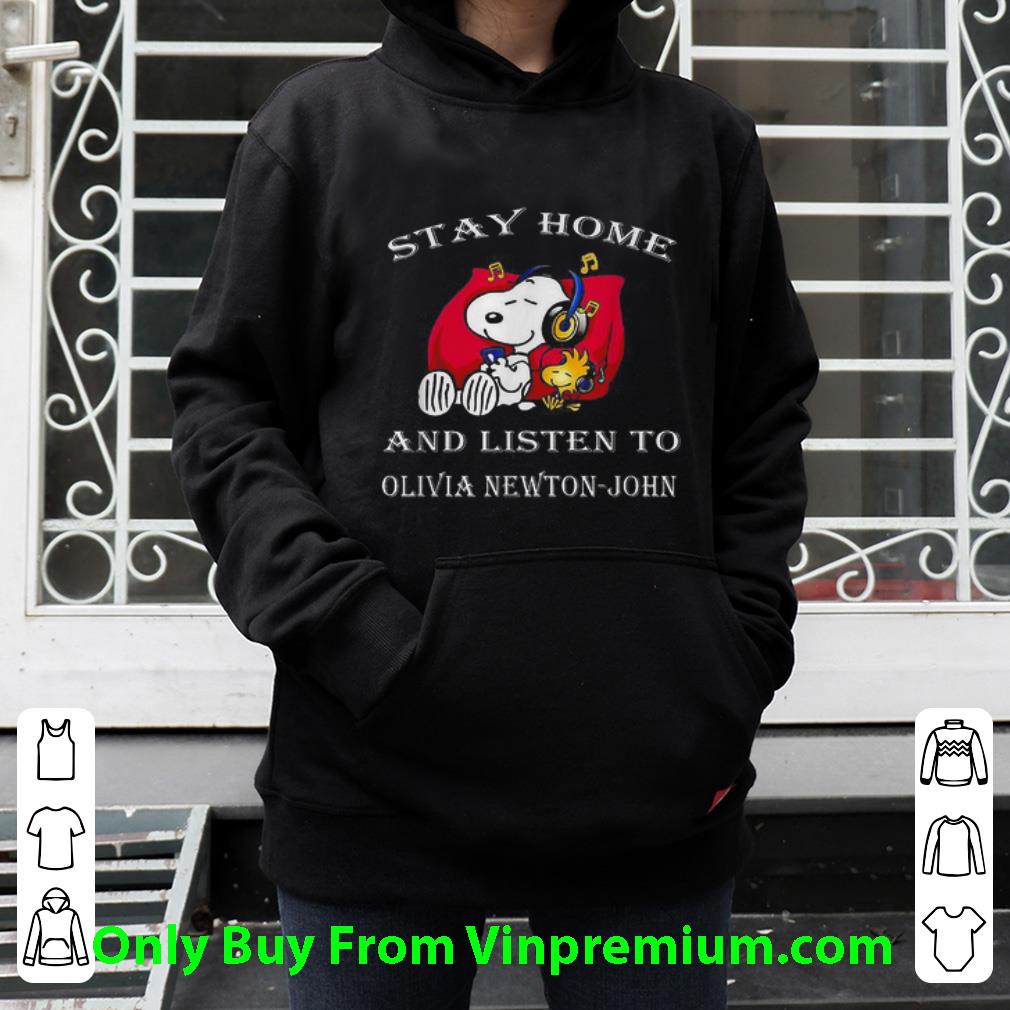 5c32ede4 official snoopy stay home and listen to olivia newton john shirt 4 - Official Snoopy Stay Home And Listen To Olivia Newton-john shirt