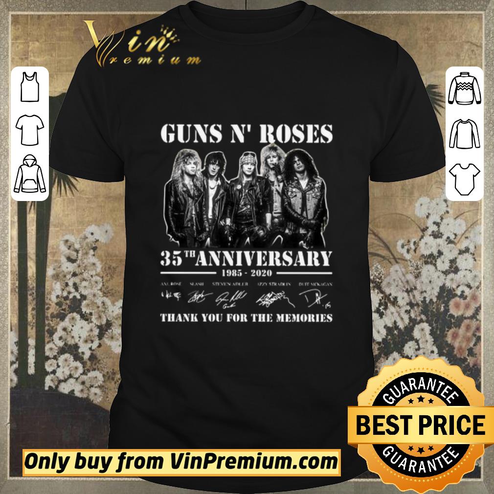 Pretty Guns n’ roses 35th anniversary 1985 2020 thank you for the memories signatures shirt sweater