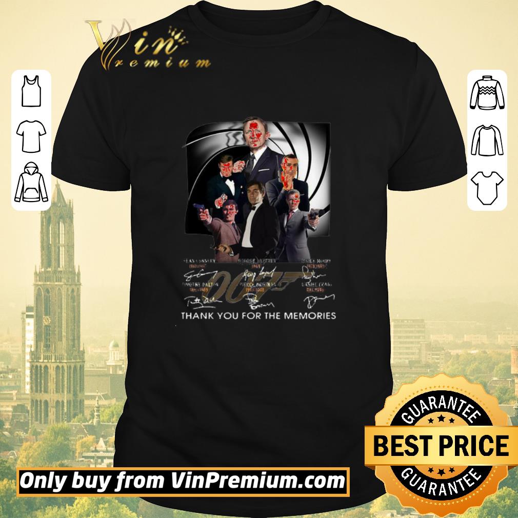 Nice James Bond 007 Movies Thank You For The Memories Signatures shirt sweater