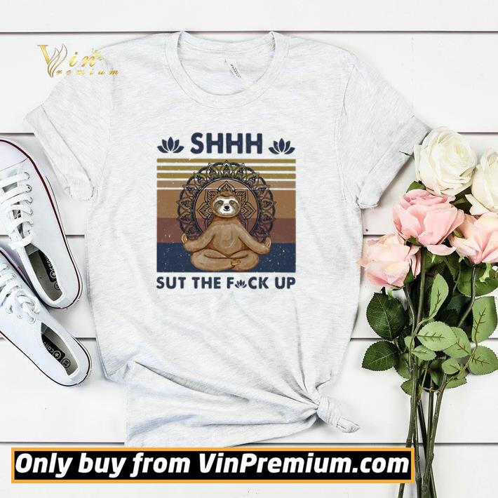 6799992e vintage yoga sloth shhh shut the fuck up shirt sweater 4 - Vintage yoga sloth shhh shut the fuck up shirt sweater