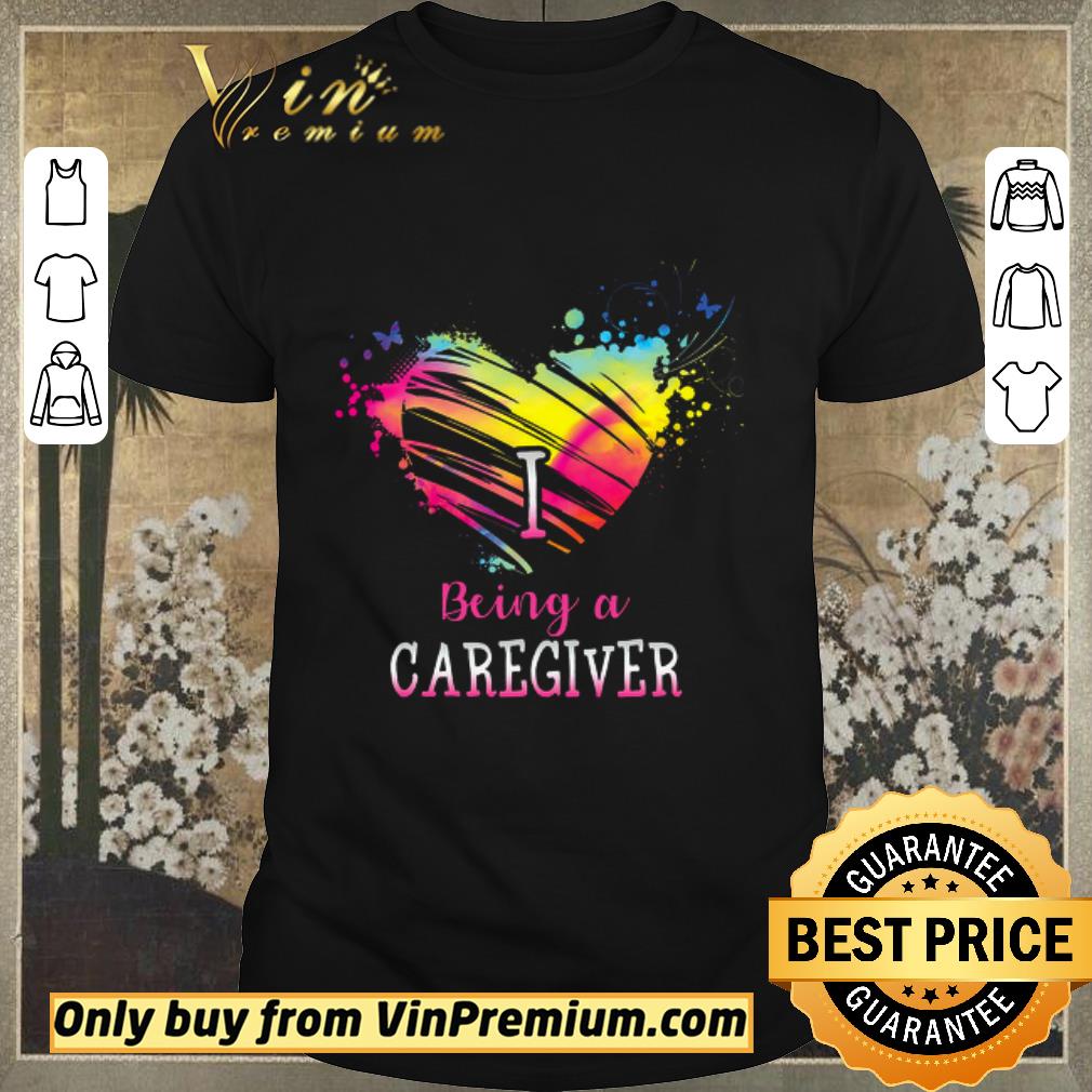 Funny Heart I Being A Caregiver Watercolor shirt sweater