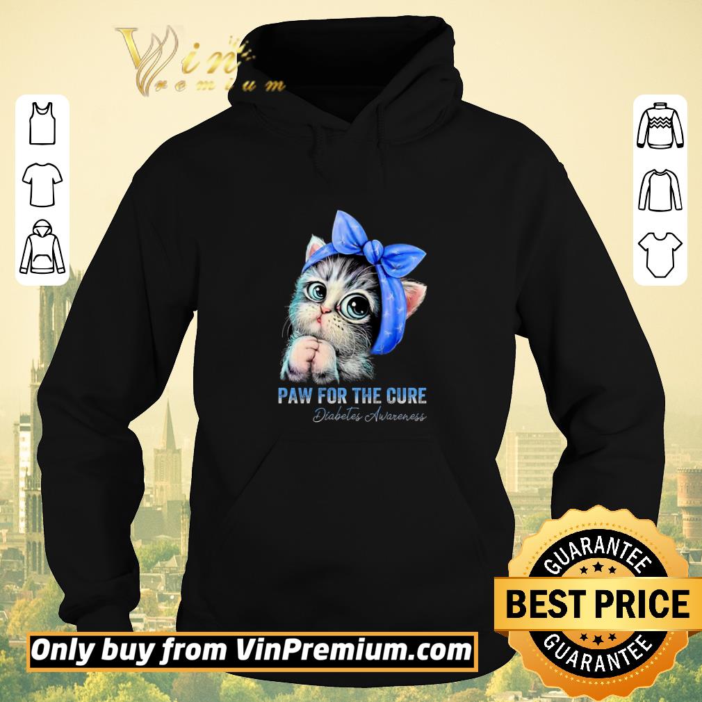 8498ff5a pretty cat paw for the cure diabetes awareness shirt sweater 4 - Pretty Cat Paw For The Cure Diabetes Awareness shirt sweater