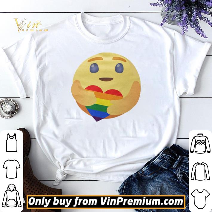 Facebook Care Emoji Hug Heart Rainbow Color shirt sweater