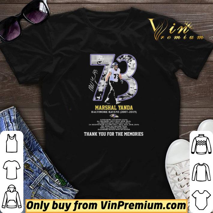 73 marshal yanda baltimore ravens 2007 2019 thank you for the memories signature shirt sweater