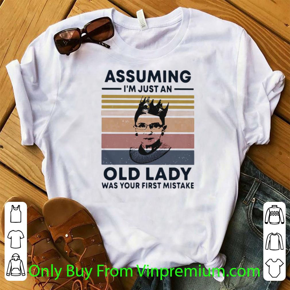 Hot Vintage Ruth Bader Ginsburg Assuming I’m Just An Old Lady shirt