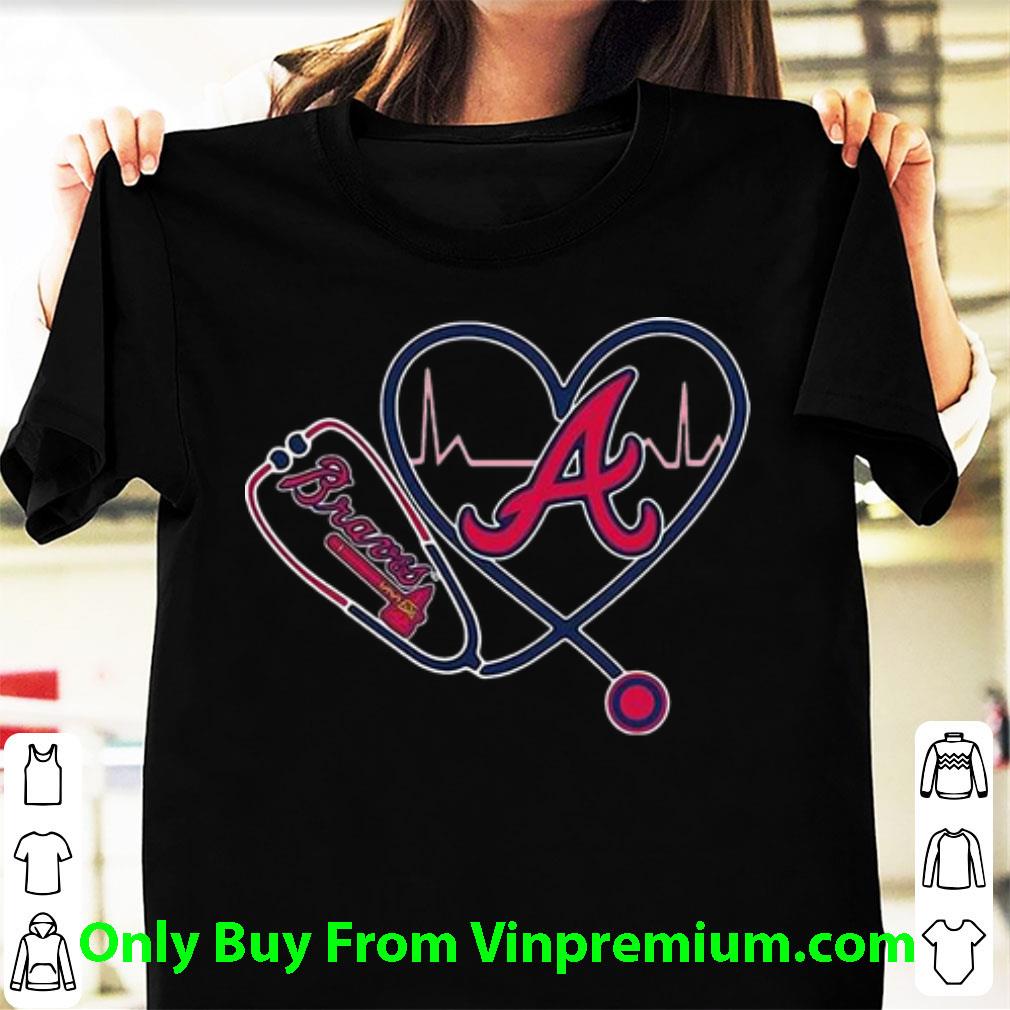 Official Atlanta Braves Heartbeat Nurse Stethoscope shirt