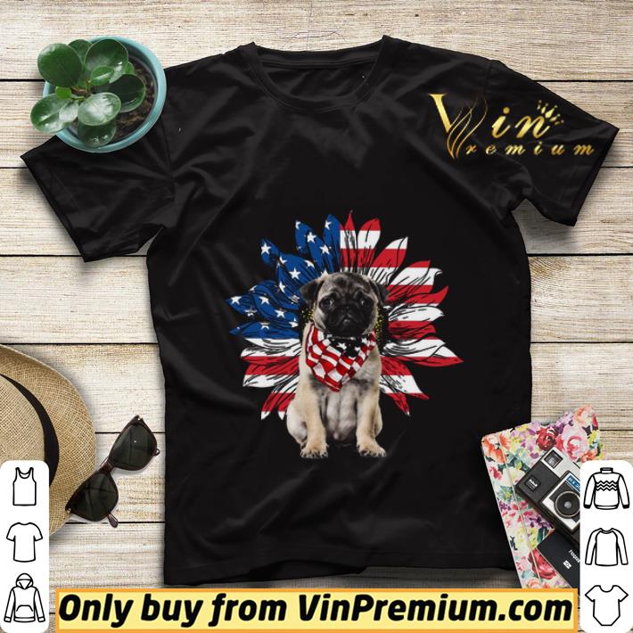 c08a41ac pug sunflowers american flag shirt sweater 4 - Pug Sunflowers American Flag shirt sweater