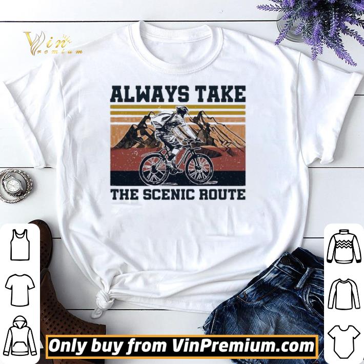 Awesome Cycling Always take scenic route vintage shirt sweater