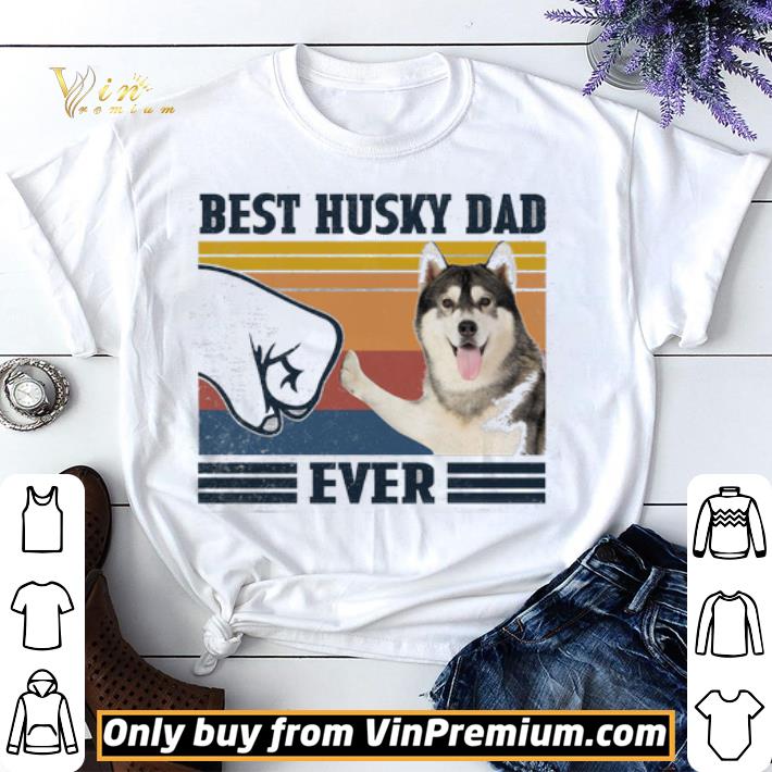 Best Husky Dad Ever Vintage Happy Father's Day shirt sweater