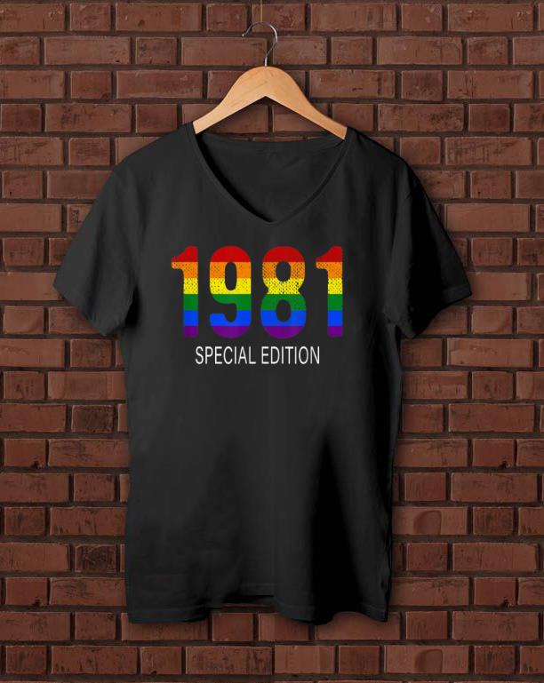 Awesome 1981 Rainbow Pride LGBT Gift Equality Outfit Birthday Shirt