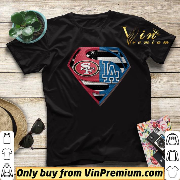 d73b34b2 superman san francisco 49ers vs los angeles dodgers shirt sweater 4 - Superman San Francisco 49ers vs Los Angeles Dodgers shirt sweater