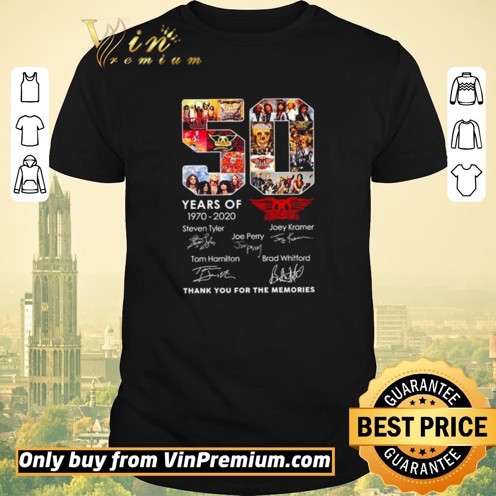 Awesome 50 years of Aerosmith 1970 2020 thank you for the memories shirt sweater