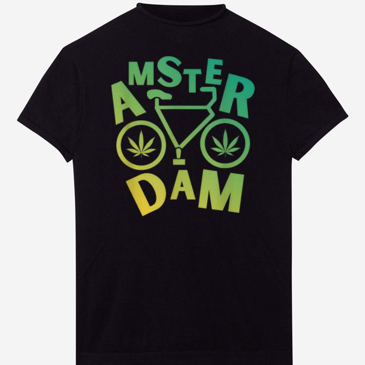 Official Amsterdam T Women Men Weed Leaf Bicycle Marijuana Gift Shirt