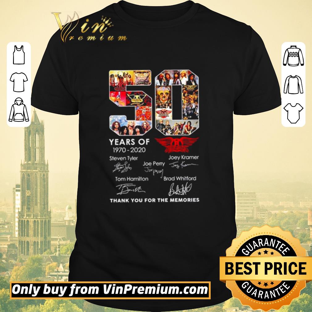 Funny 50 years of Aerosmith 1970 2020 thank you for the memories shirt sweater