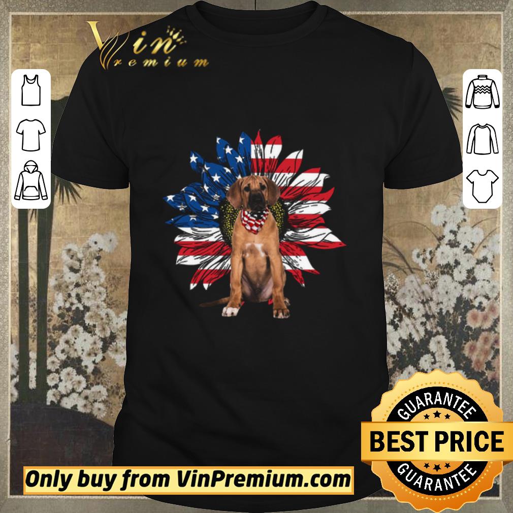 Premium Rhodesian Ridgeback Sunflowers American Flag shirt sweater