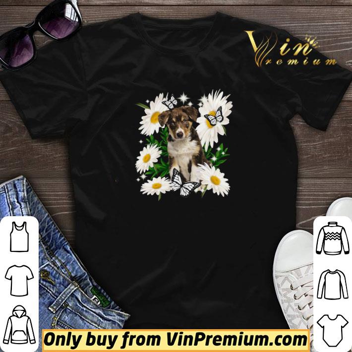 Tricolour Border Collie Daisy flower Classic shirt sweater