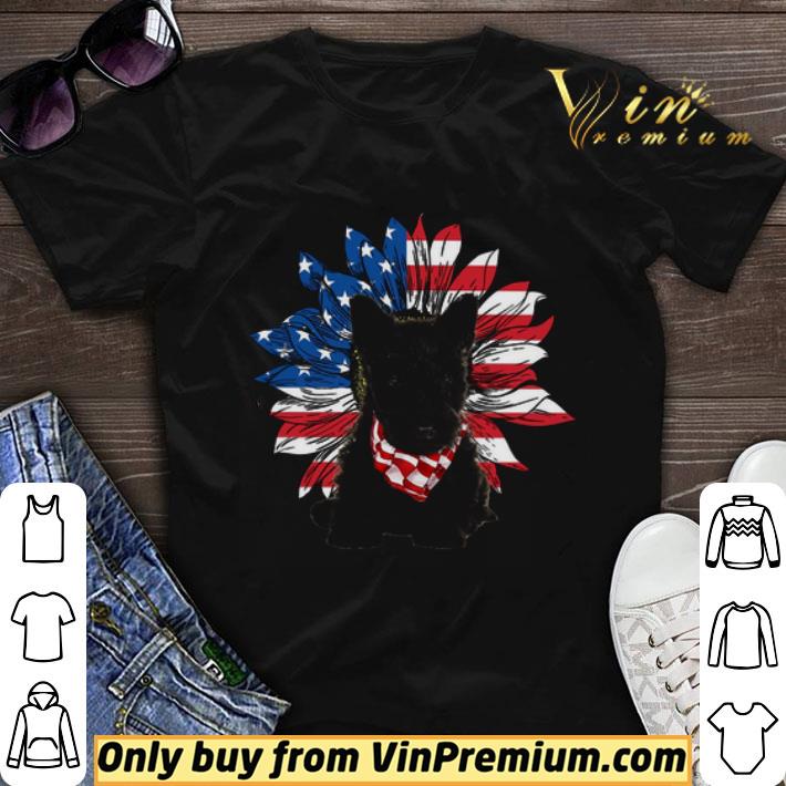 Scottish Terrier Sunflowers American Flag shirt sweater