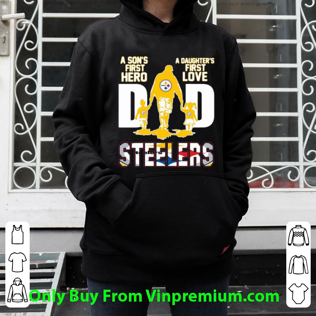 f8cc9831 pretty dad a son s first hero a daughter s first love pittsburgh steelers shirt 4 - Pretty Dad A Son's First Hero A Daughter's First Love Pittsburgh Steelers shirt